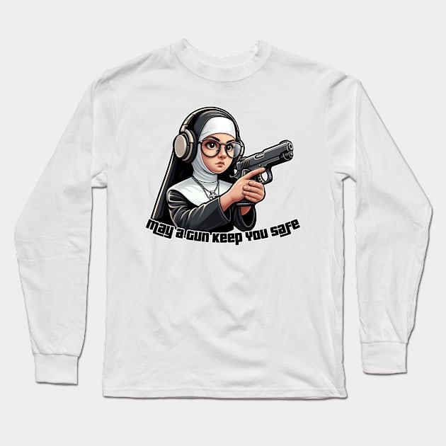 Gun Bless You Long Sleeve T-Shirt by Rawlifegraphic